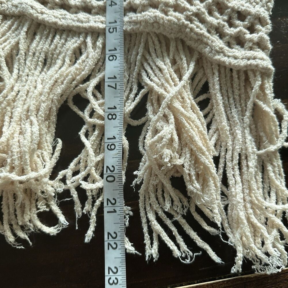 Free People Higher Love Sweater M Crochet Knit Fringe Boho Hippie - Picture 10 of 10